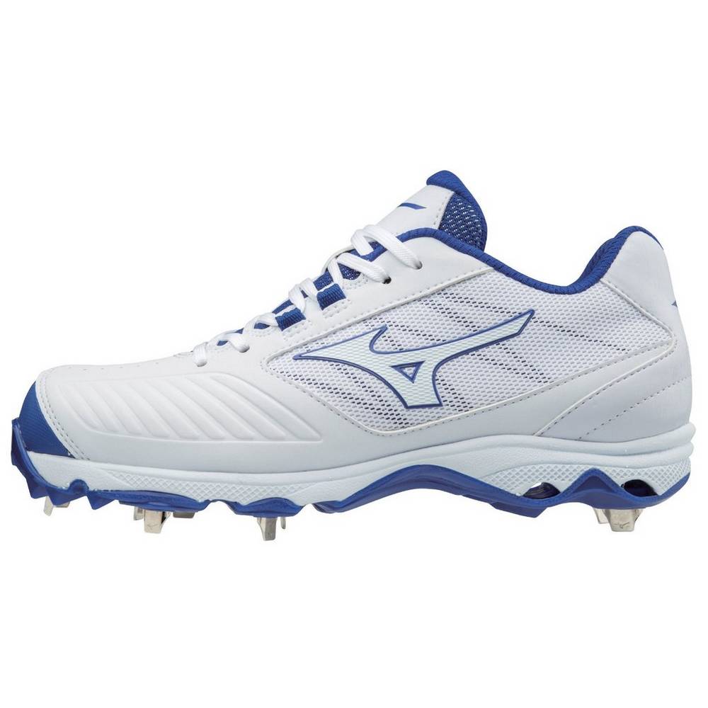 Zapatillas Sofbol Mizuno 9-Spike Advanced Sweep 4 Bajas Metal Mujer Blancas/Azul Real Baratas EXKB-6